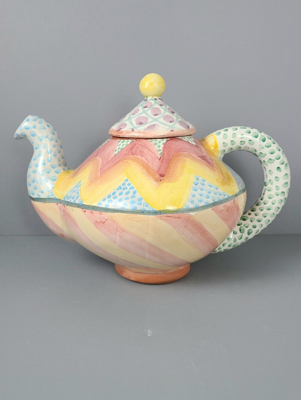 MacKenzie-Childs Victoria and Richard Keukenhof 1995 Vintage Teapot